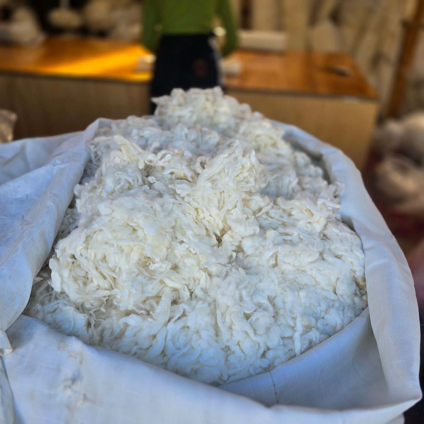 27 micron white lambs wool
