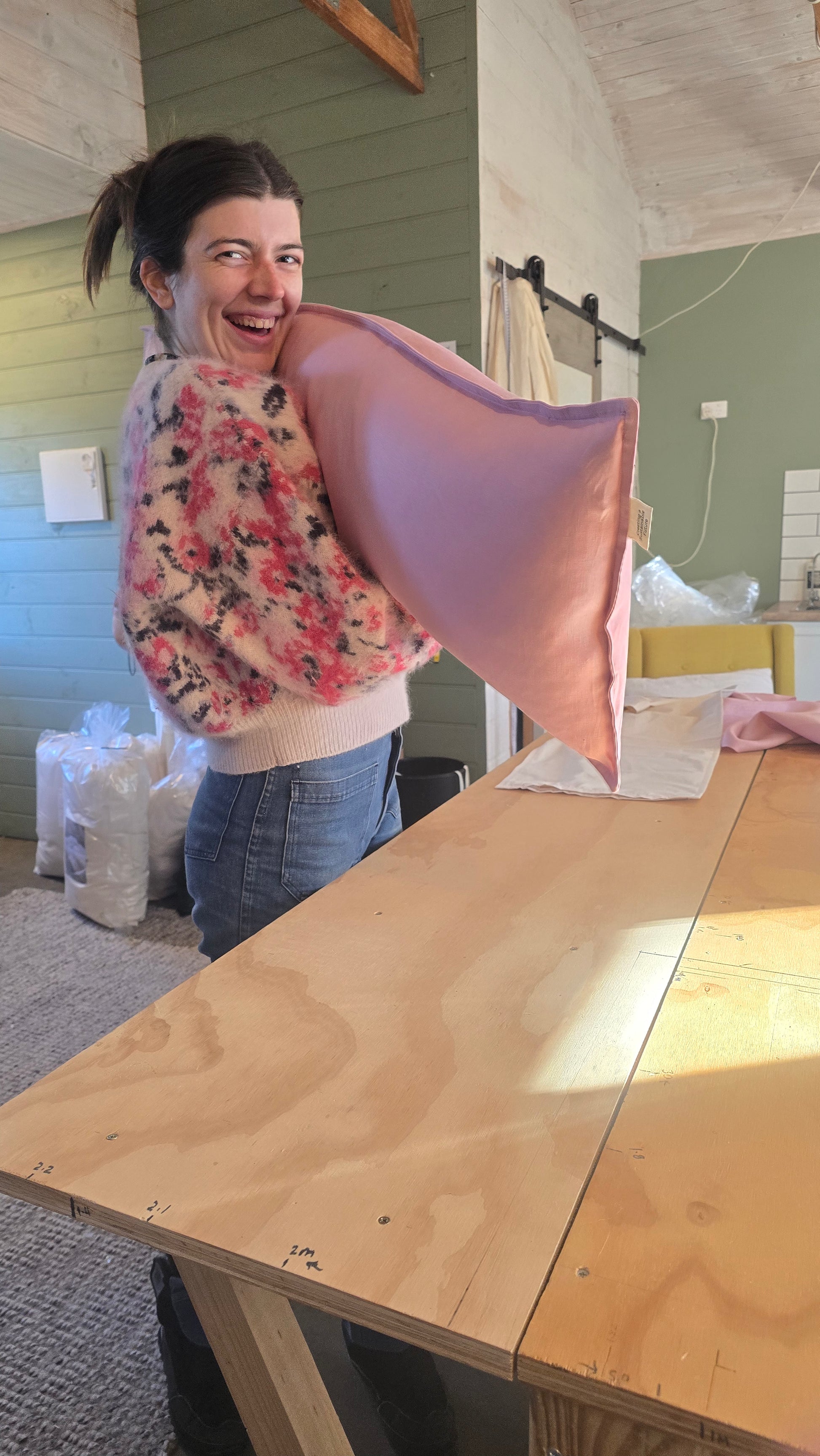 Linen body pillows covers - made on the farm